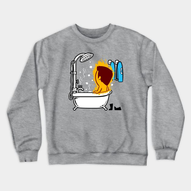 Bath and Shower - Hot Tub Crewneck Sweatshirt by flyingmouse365